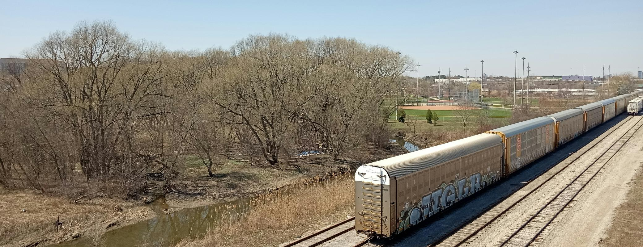 Train on railway.